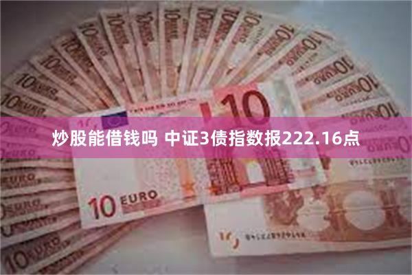 炒股能借钱吗 中证3债指数报222.16点