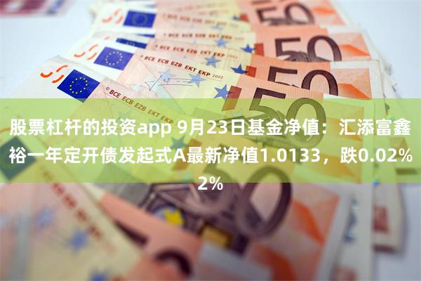 股票杠杆的投资app 9月23日基金净值：汇添富鑫裕一年定开债发起式A最新净值1.0133，跌0.02%