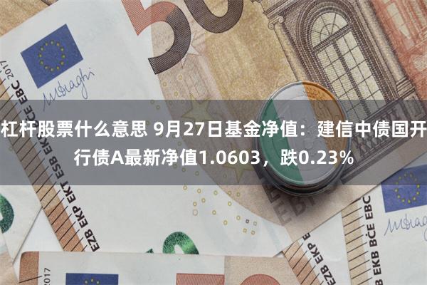 杠杆股票什么意思 9月27日基金净值：建信中债国开行债A最新净值1.0603，跌0.23%